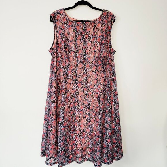 Danny & Nicole Pink Floral Lace Overlay Sleeveless A-Line Dress Size 20W - Picture 2 of 9